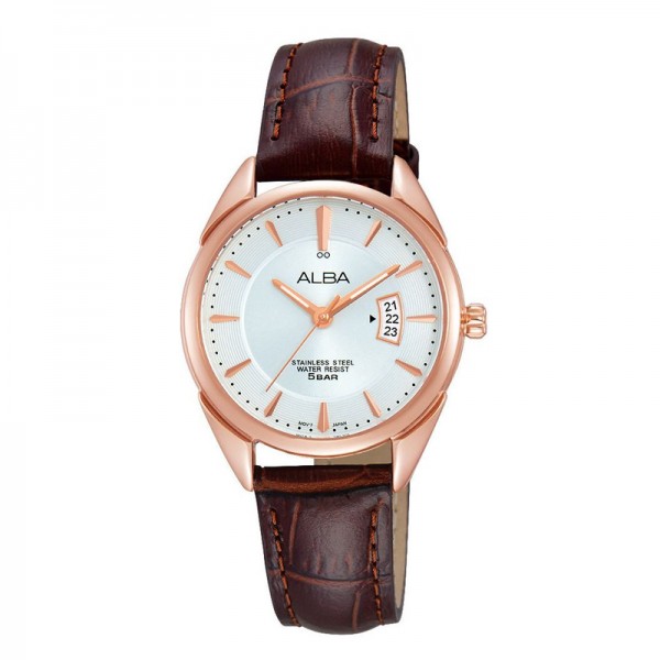 Alba AH7H74X1 Rosegold Brown Leather